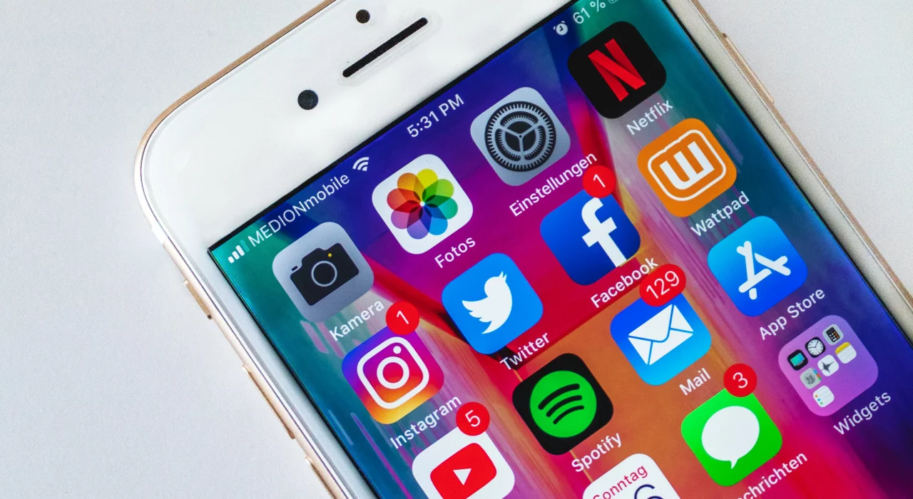 Ansicht eines iPhone Homescreen
